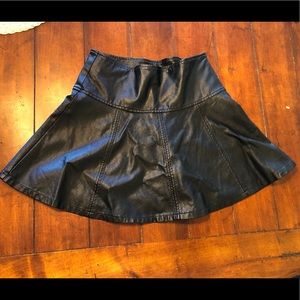 Black leather skirt
